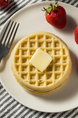 Wall Mural - Healthy Cooked Frozen Waffles for Breakfast