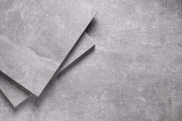 Poster - Abstract grey background texture at table or wall. Gray panel of chipboard at table background