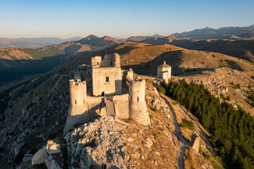 Wall Mural - Aerial view of the castle of Rocca Calascio in Abruzzo. a landscape in the province of L'Aquila.