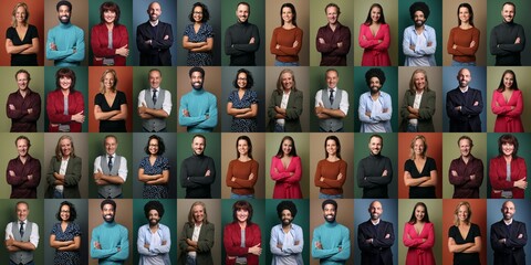 Wall Mural - Group of beautiful people in front of a background