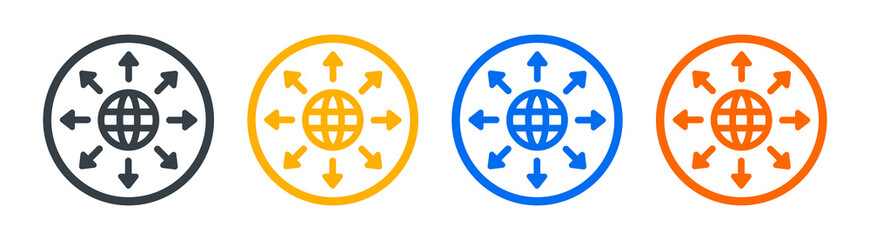 Poster - International, global network, globalization icon vector illustration.