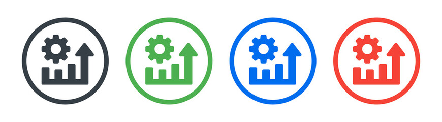 Canvas Print - Optimization chart vector icon. Symbol of increase productivity. Performance concept