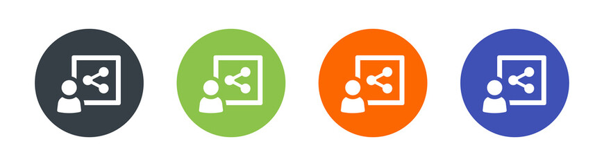Poster - Connect, data sharing, link symbol, share icon button set. Social network communication concept