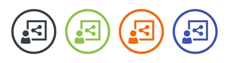Poster - User with share symbol icon. Social network concept.