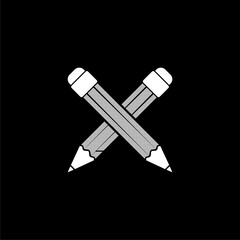 Sticker - Pencil icon isolated on dark background