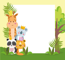 Poster - jungle animals cute