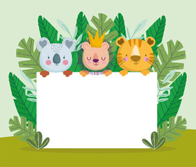 Sticker - cute jungle animals