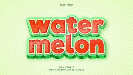 Wall Mural - watermelon text effect 100% editable vector eps	
