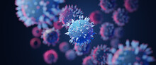Macro Coronavirus(covid-19) Cell Delta Plus Variant. B.1.1.529 (omicron Covid).COVID 19 Delta Plus Variant Sars Ncov 2 2021.Mutated Coronavirus SARS-CoV-2 Flu Disease Pandemic, 3D Render Illustration
