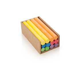 Wall Mural - color chalk stick on isolated white background