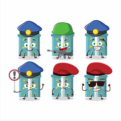 Sticker - A dedicated Police officer of magic gift box mascot design style