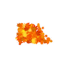 Wall Mural - pile of fallen leaves. heap of orange, yellow and red autumn leaves