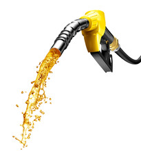 Gasoline Gushing Out From Petrol Pump Nozzle