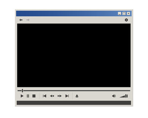 Wall Mural - vintage video player interface. retro style multi media player window.
