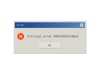 Wall Mural - Retro style error message pop up window