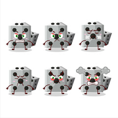 Sticker - White dice new cartoon character with various angry expressions