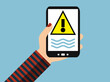 Warnung vor Hochwasser, Sturmflut oder Überschwemmung auf dem Smartphone