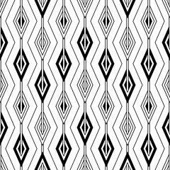 Wall Mural - geometric abstract seamless pattern. repeating black color rhombus pattern on white background. repe