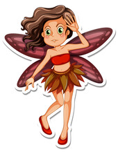 Beautiful Fairy Cartoon Character Sticker