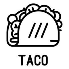 Wall Mural - Taco icon. Outline taco vector icon for web design isolated on white background