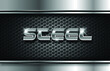 © AFahrur - editorial text effect. steel effect with carbon background