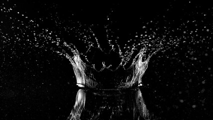 Poster - Freeze motion of water splash on black background.