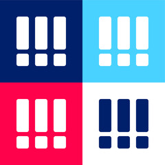 Bars blue and red four color minimal icon set