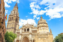 Medieval Cathedral Of Toledo, Spain. Santa Iglesia Catedral Primada De Toledo.
