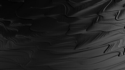 Wall Mural - Abstract black background. Smooth black wave. Black Liquid lava. Dark luxury texture.
