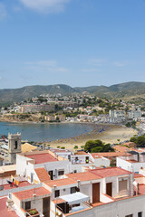 Poster - Europe Espagne Peniscola mer océan vacances plages soleil été foule