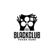 illustration of a three hands forming a club-shaped, good for any business who related with a poker game. logo vector template