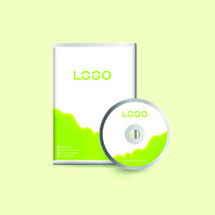 Poster - Dvd or cd disc label design template, dvd case Isolated, Vector realistic isolated disk, dvd  box and disc mockup.