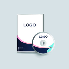 Poster - Dvd or cd disc label design template, dvd case Isolated, Vector realistic isolated disk, dvd  box and disc mockup.