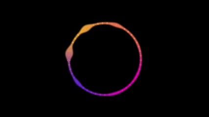 Poster - Color animation of a circle of waveform audio with progress bar. Reactive audio spectrum waveform video footage. 4K