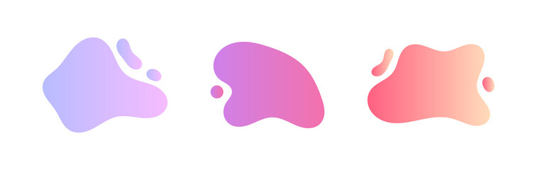 Wall Mural - liquid amoeba banners in pastel purple and pink bright colors.