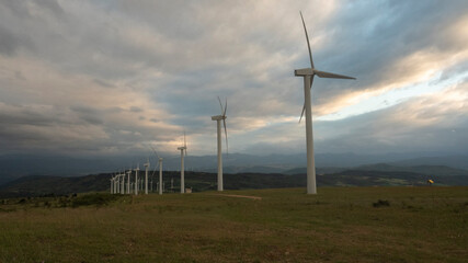 row of windmills