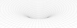 Fototapeta Do przedpokoju - Abstract tunnel. 3D wireframe vector wormhole or vortex. Grid vector illustration.