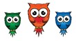 Cute Owl Cartoon Character Birds