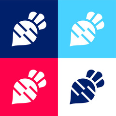 Beet blue and red four color minimal icon set