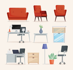 Sticker - eleven home spaces icons