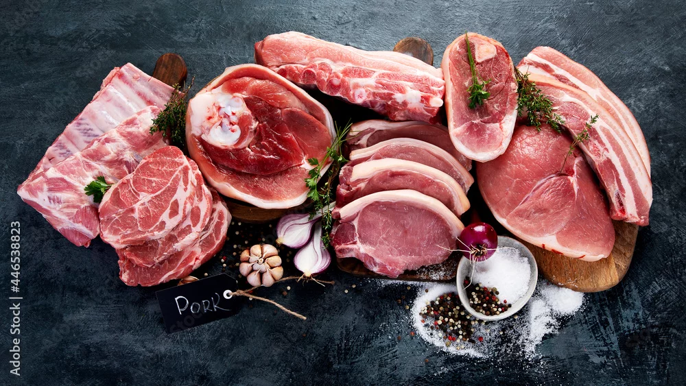 Fresh pork cuts and premium meat products