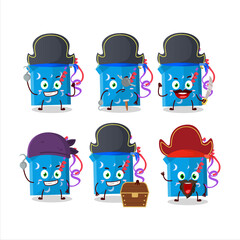 Wall Mural - Cartoon character of open magic gift Box with various pirates emoticons