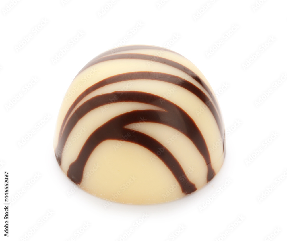 Sweet chocolate candy on white background
