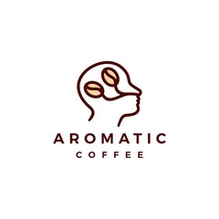 Wall Mural - aromatic coffee logo vector icon illustration