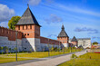 Scenic cityscape of the Tula Kremlin walls and towers