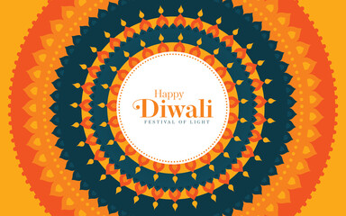 Modern Diwali Festival Background Template Design Vector Illustration