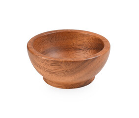 Wall Mural - Wooden bowl isolated on white background.