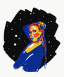 © ADDICTIVE STOCK - Illustration of calm woman against starry sky