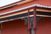 Cobar Australia, Close-up Of Ironwork Decoration On Verandah