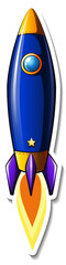Wall Mural - a sticker template with rocket space cartoon isolated
